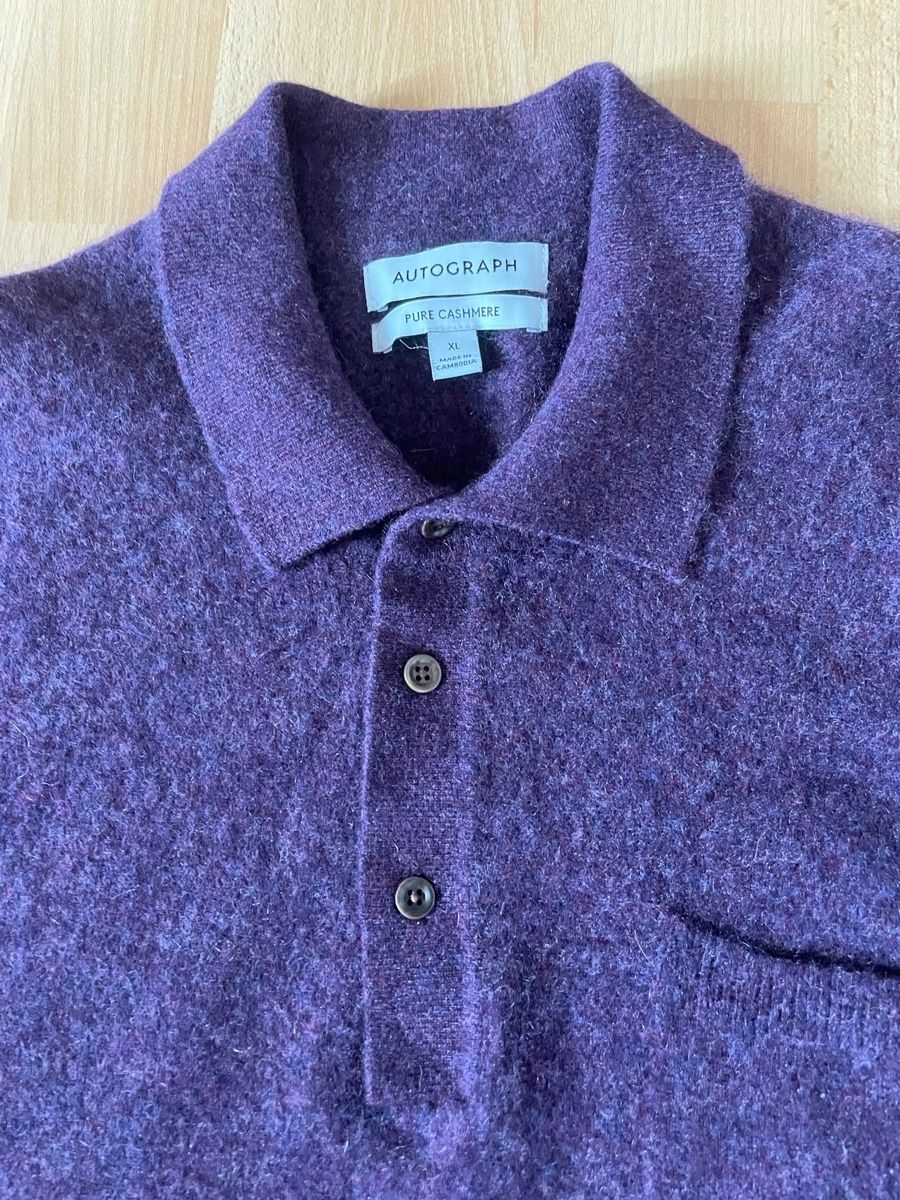 Magliette Polo: Pull col polo 100% cachemire violet taille XL M&S – Nuovo (secondo la descrizione) da Vuippens venduto da ale_6gkb 3