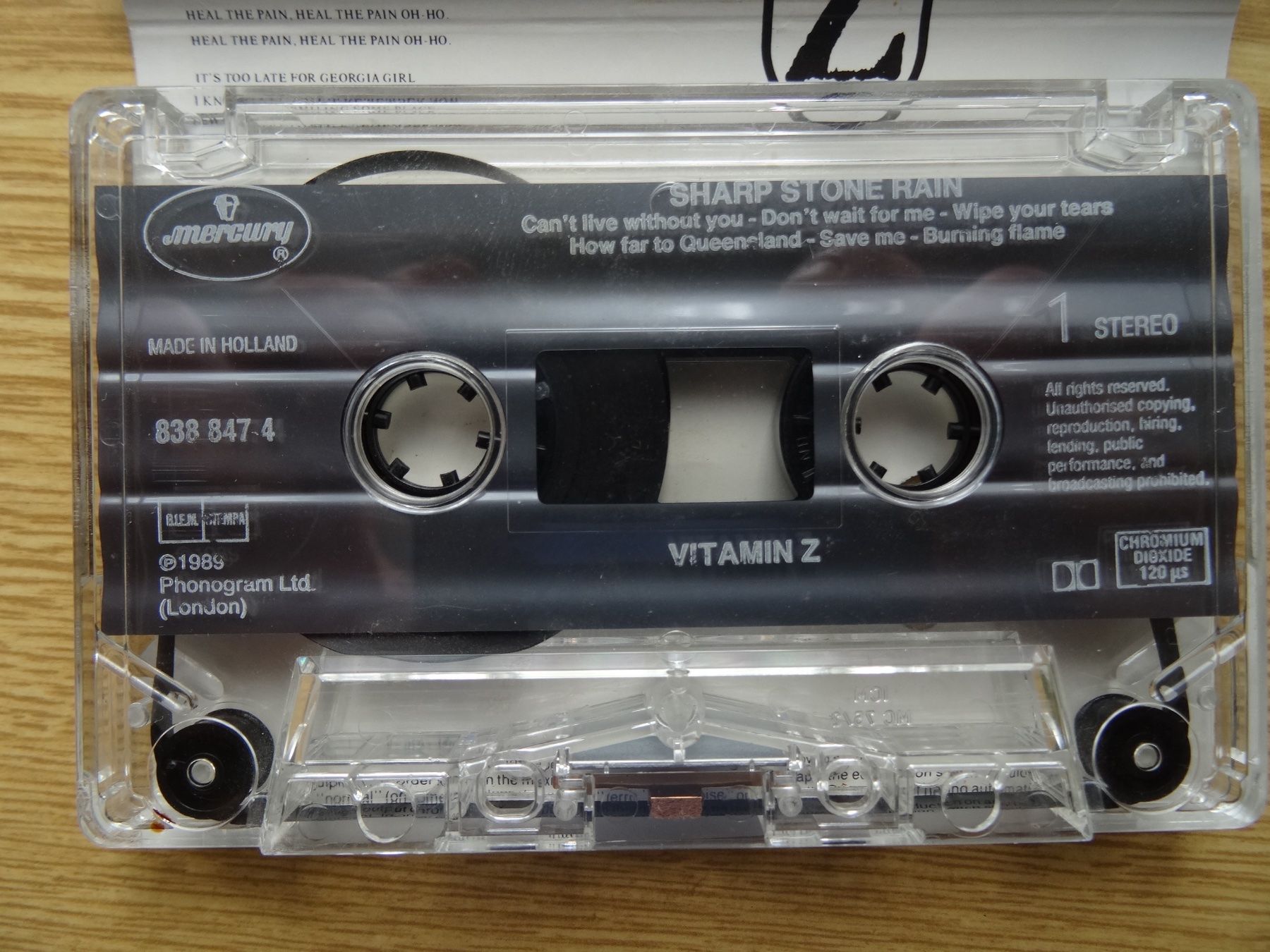 Musicassette: Vitamin Z: Sharp Stone Rain (1989) MC – Usato da Zürich venduto da burdan 2