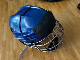 Junior-Eishockeyhelm Bauer RE-AKT blau mit Visier