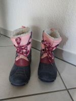 Warme Kinder Winterstiefel Gr. 26, Pink mit Leopardemuster