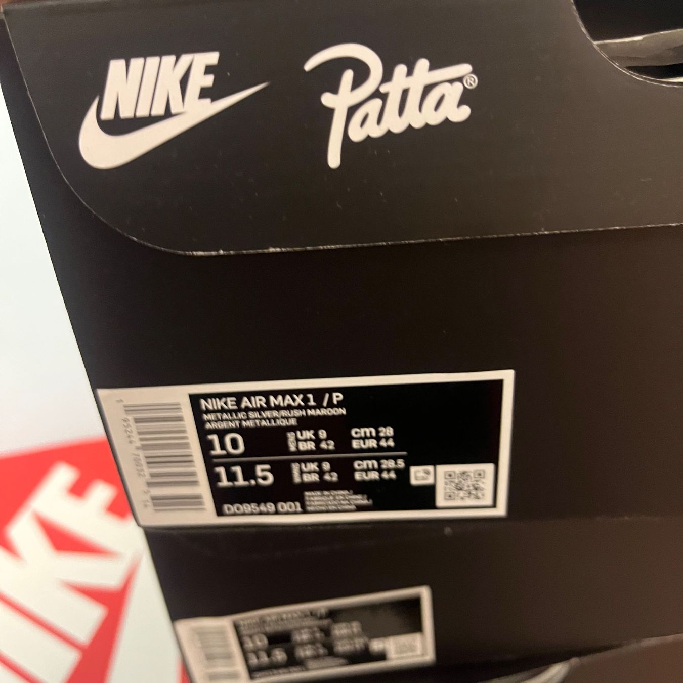 Nike Scarpe da uomo: Nike Air Max 1 Patta Maroon – Nuovo (secondo la descrizione) da Winterthur venduto da LaBodega 1