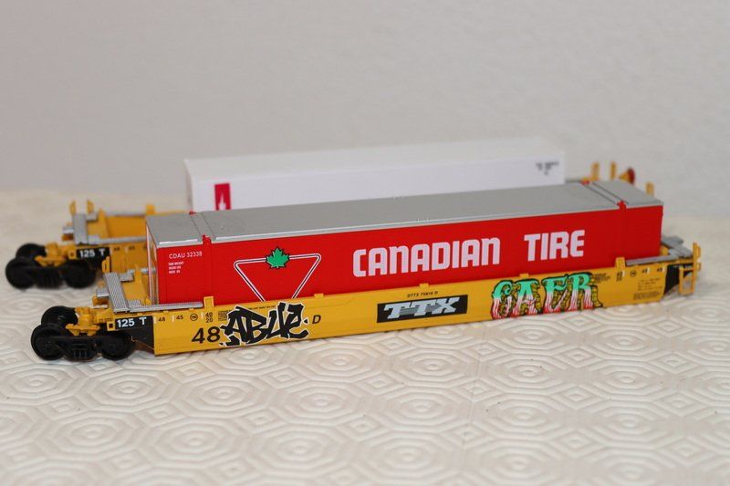 Modellini di ferrovie: 5 US Containerwagen ( 668 ) – Usato da Kerzers venduto da Winu64 4