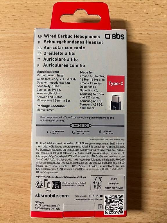 Kopfhörer: sbs Stöpsel Kopfhörer mit Kabel (USB-C) – Gebraucht aus Mollis von luc_l5k7 1