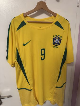 Brazil Football Jersey Ronaldo 9 Yellow Size XL