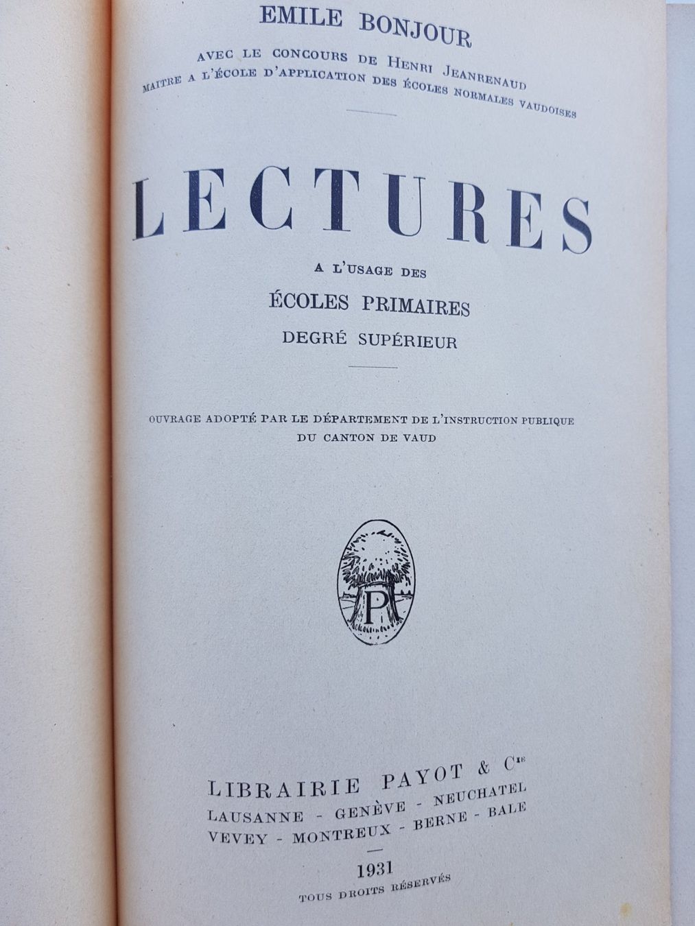 Libri: Livre de lecture 1931 – Usato da Lausanne venduto da LasloH 1
