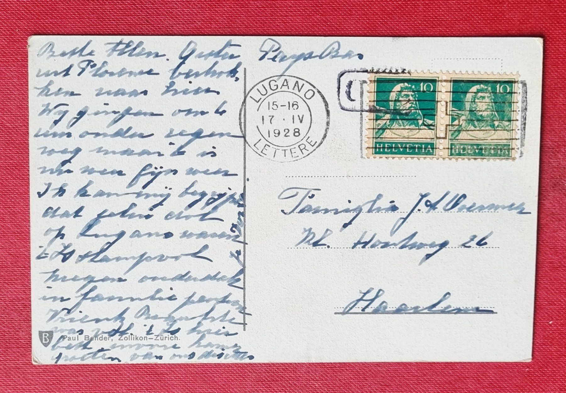Cartoline postali: Morcote - Dampfschiff ITALIA - 1928 – Usato da Rothrist venduto da RROENK 1