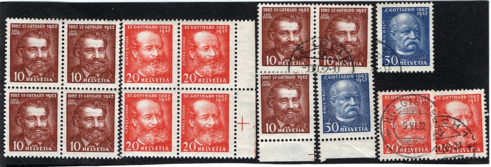 Tutti i francobolli: 31c CH 1932 50esimo linea Gottardo/**/timb – Usato da BREGANZONA venduto da adelio8
