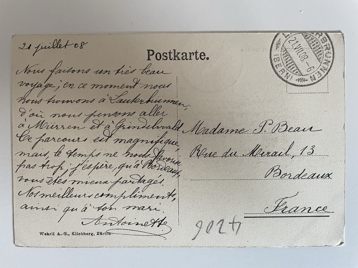 Cartoline postali: Lauterbrunnen 1908 – Usato da Faido venduto da Luca555 1