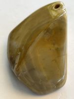 Rundum geschliffen und polierter Silex / Flint, gebohrt