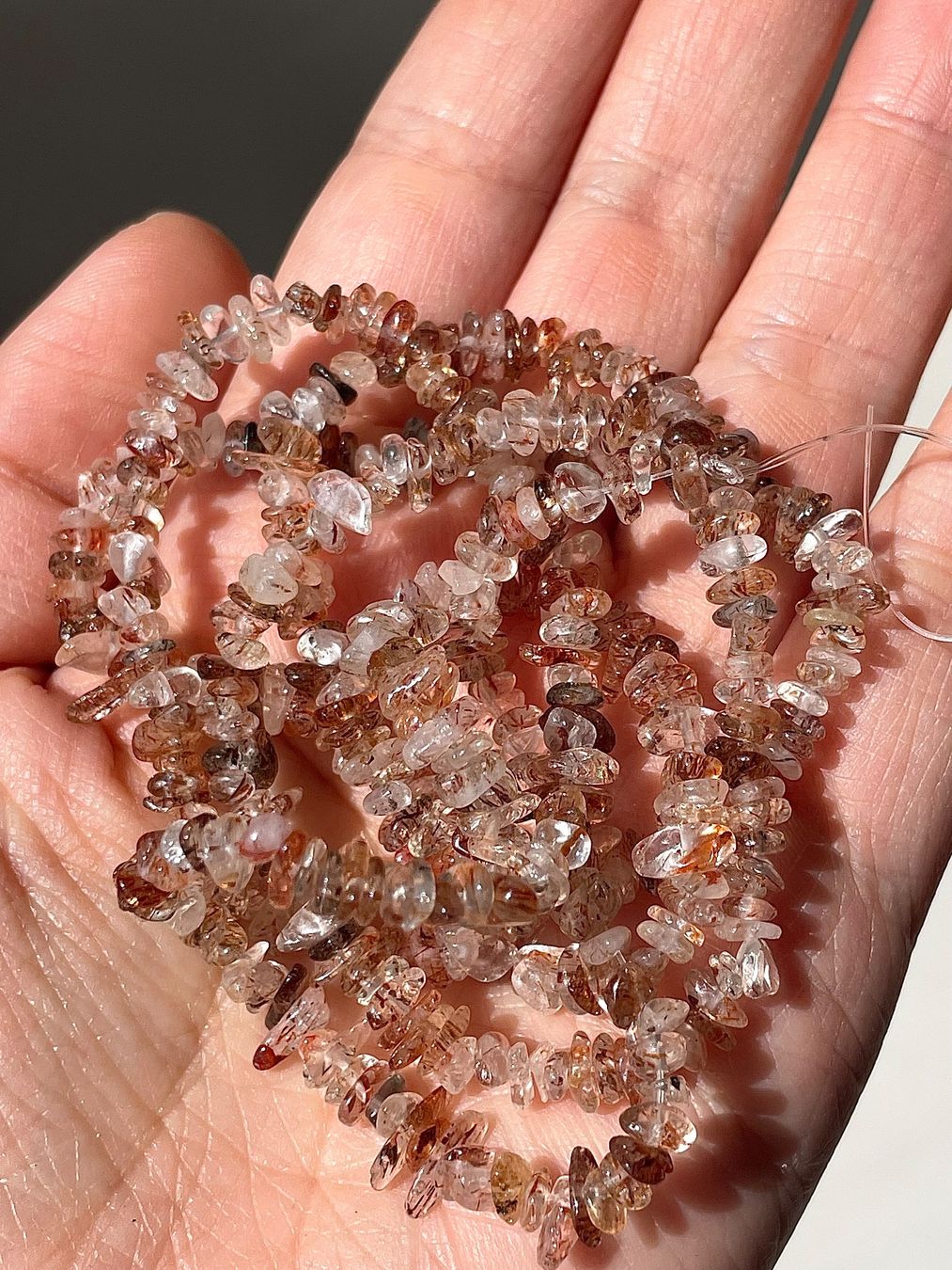 Catenine: 80cm！Rutilquarz Splitterstrang – Nuovo e nell'imballaggio originale da Schiers venduto da sisikristall