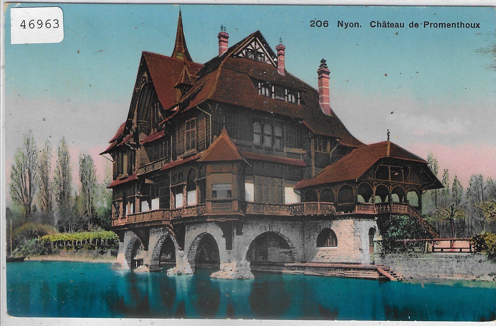 Cartoline postali: Nyon - Chateau de Promenthoux - Litho – Usato da Ettingen venduto da Kartenplanet