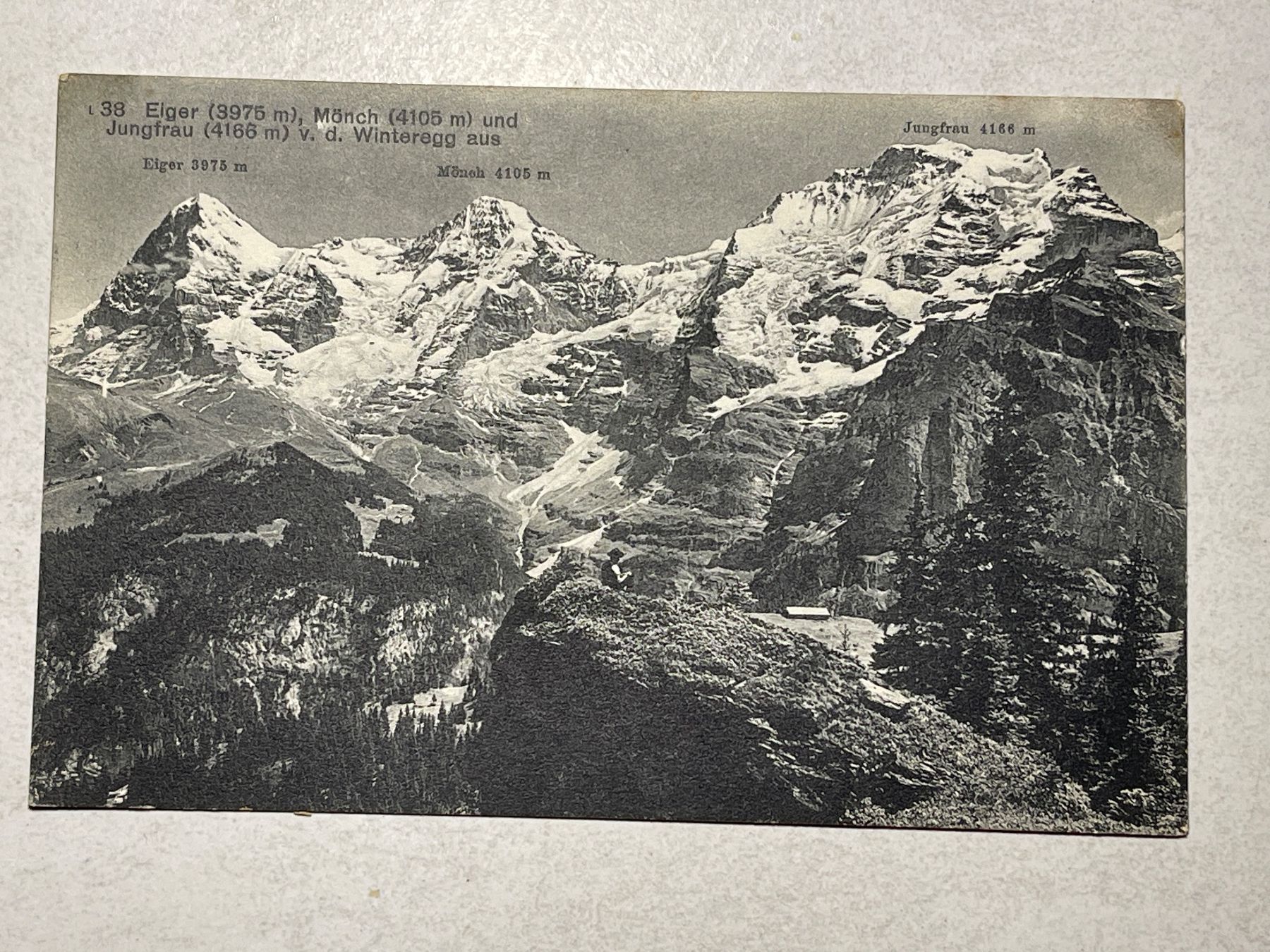 Cartoline postali: Alte Ansichtskarte Eiger, Mönch, Jungfrau, Winteregg – Usato da Strengelbach venduto da Aschatan5