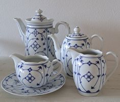 Porzellan Set, blau-weiss, Bavaria
