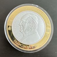 Papst Franziskus Cu versilbert/vergoldet Polierte Platte Top