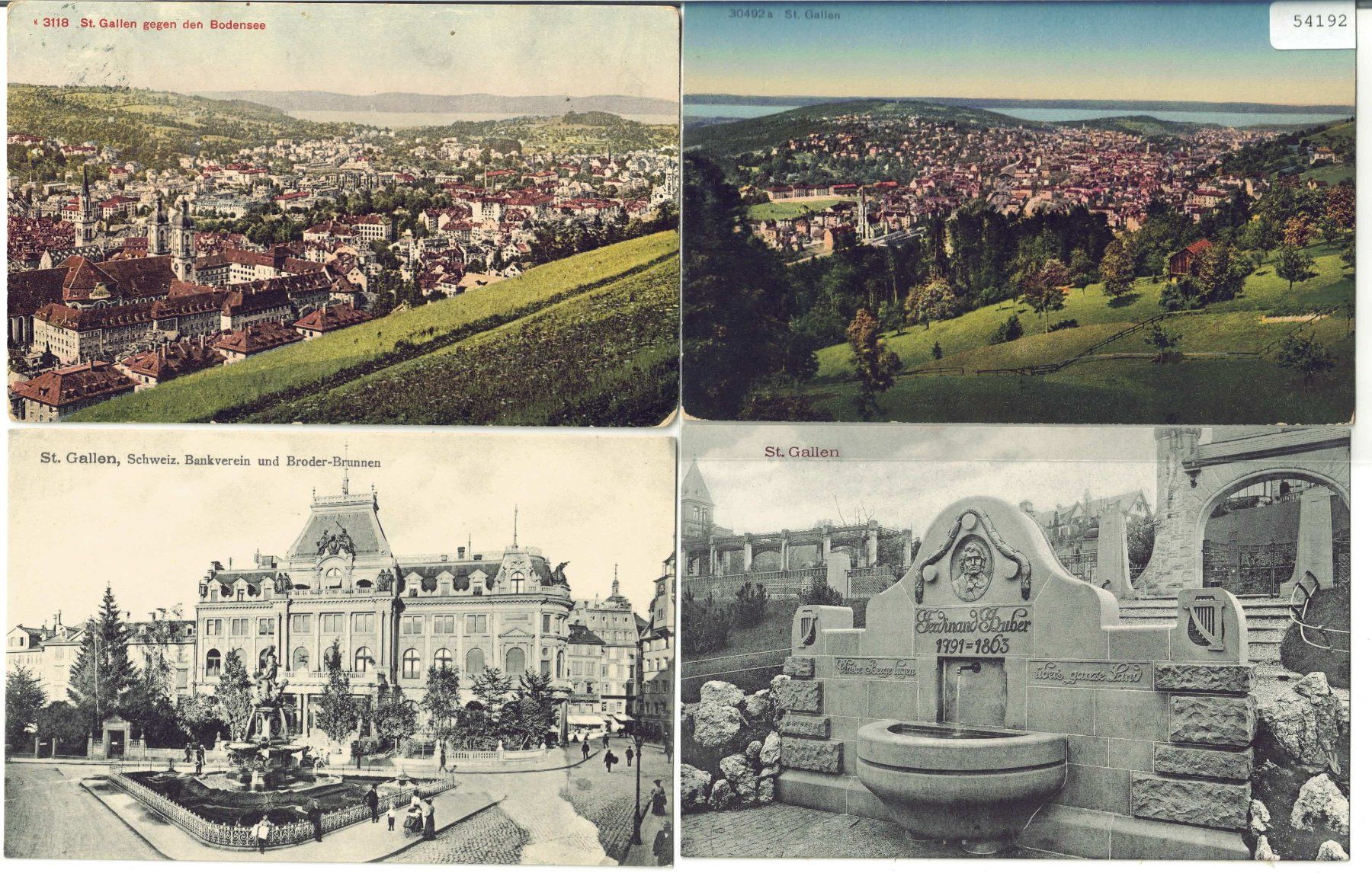 Cartoline postali: 4 AK - St. Gallen – Usato da Ettingen venduto da Kartenplanet