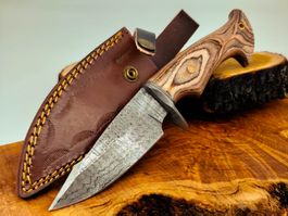 GEPRÜFT B Damast Messer Damascus Knife Handgeschlagen