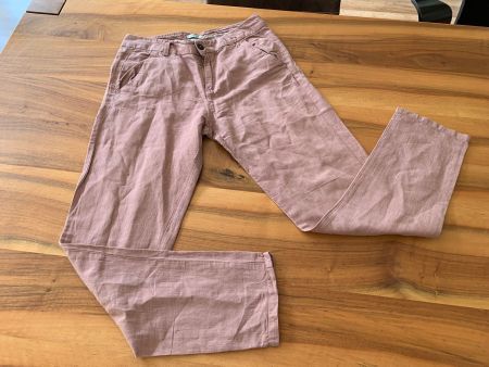 BENETTON Cotton Linen Hose altrosa Gr. 36