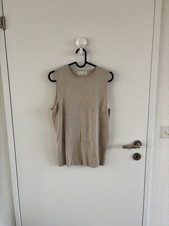 Ärmelloses Shirt, Beige, Grösse M