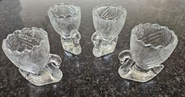 4er Set Eierbecher, Schwan, Glas