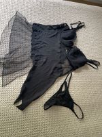 Dessous-Set Damen Schwarz Grösse 75B/S Spitzen-Wäsche