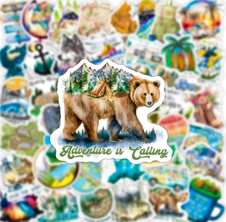 50 Stk. Sticker/Aufkleber - Outdoor Abenteuer | Kaufen auf Ricardo