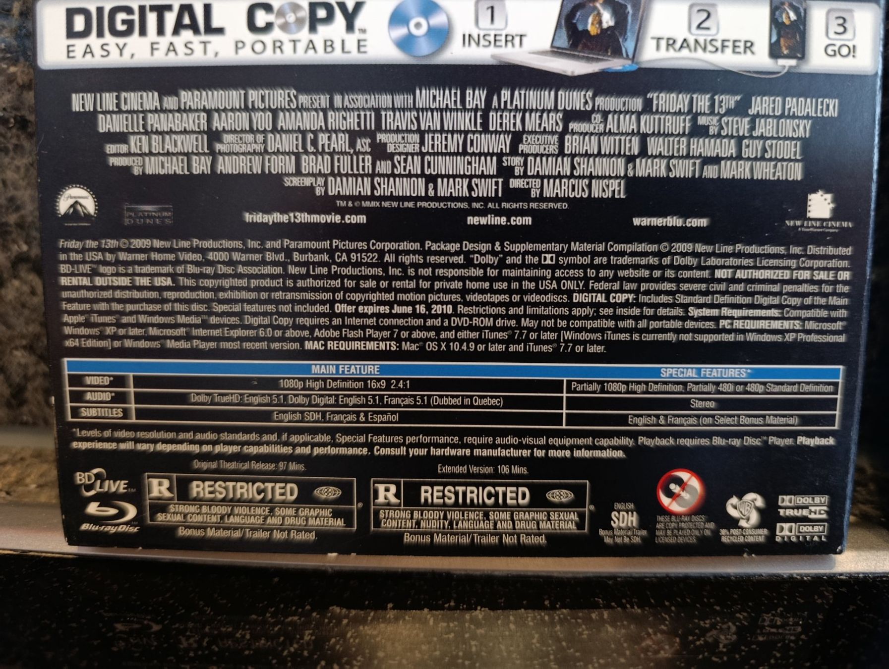 Tutti i DVDs: Friday the 13th: Killer Cut (Blu-ray, Special Edition) – Nuovo (secondo la descrizione) da Wil SG venduto da Donaldus 2