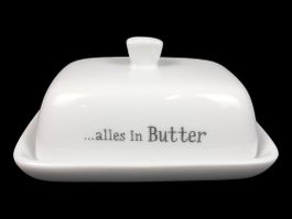 DEPOT Butterdose "...alles in Butter", weiss