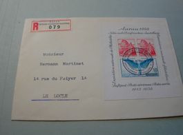 Brief 1938, mitt Block NABA Aarau, gelaufen