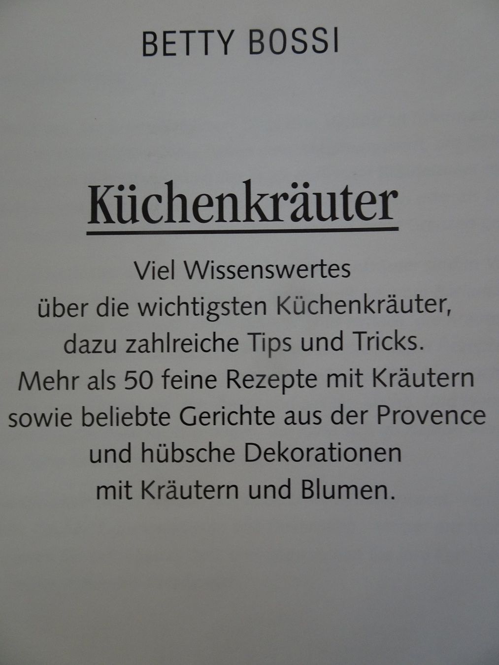 Libri: Betty Bossi, Küchenkräuter – Usato da männedorf venduto da purzelchen 1