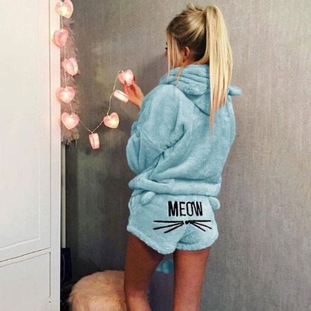 Pyjama zweiteilig in hellblau Gr M