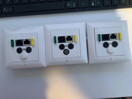3x Multimedia-Anschlussdose (Netzwerk+TV/Radio/SAT) ab 1.-Fr