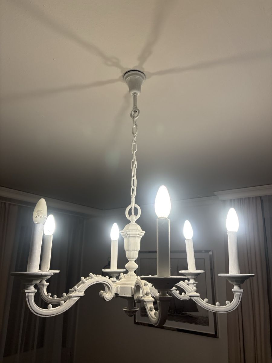 Lampade: Wunderschöne Decken Lampe, Kronleuchter weiss  – Usato da Kilchberg ZH venduto da ros_9x58 1