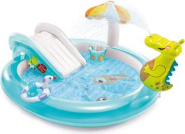 Aufblasbarer Spielpool mit Rutsche und Wassersprühfunktion