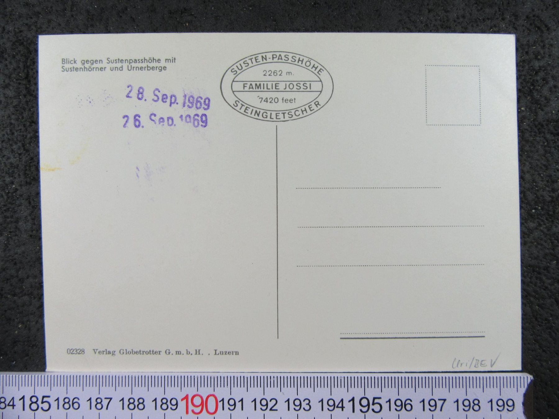 Cartoline postali: SUSTEN-PASSHÖHE STEINGLETSCHER 1969 URI AK – Usato da Ettingen venduto da Hausi4711 1