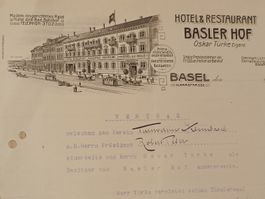 Litho Geschäfts Brief Hotel & Restaurant Basler Hof - 1909