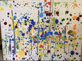 B. Providzalo Action painting Dots 90x70 cm Acryl/Leinwand