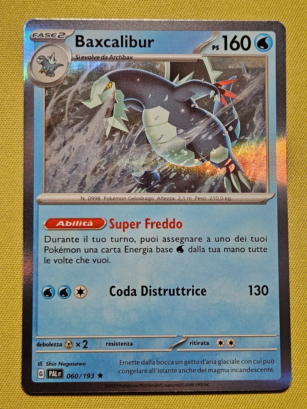 Pokémon Carte collezionabili: Paldea Evolved - Baxcalibur 060/193 IT – Usato da Bellinzona venduto da Pokemarco