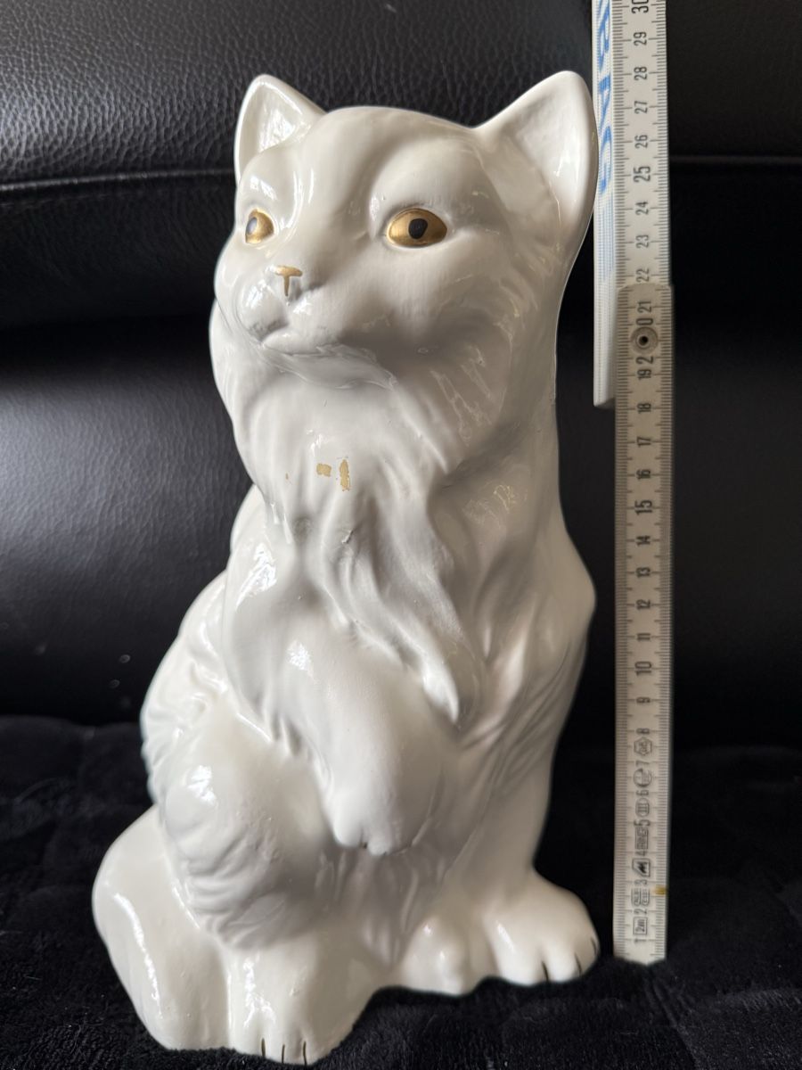 Figuren: Weisse Porzellan Katze – Gebraucht aus Biel/Bienne von Katja01112 1