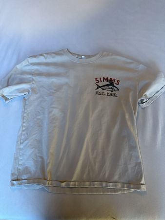 T-Shirt Simms Fishing Products beige Motiv bedruckt
