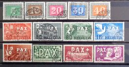 SVIZZERA 1945: La série PAX, oblitérée