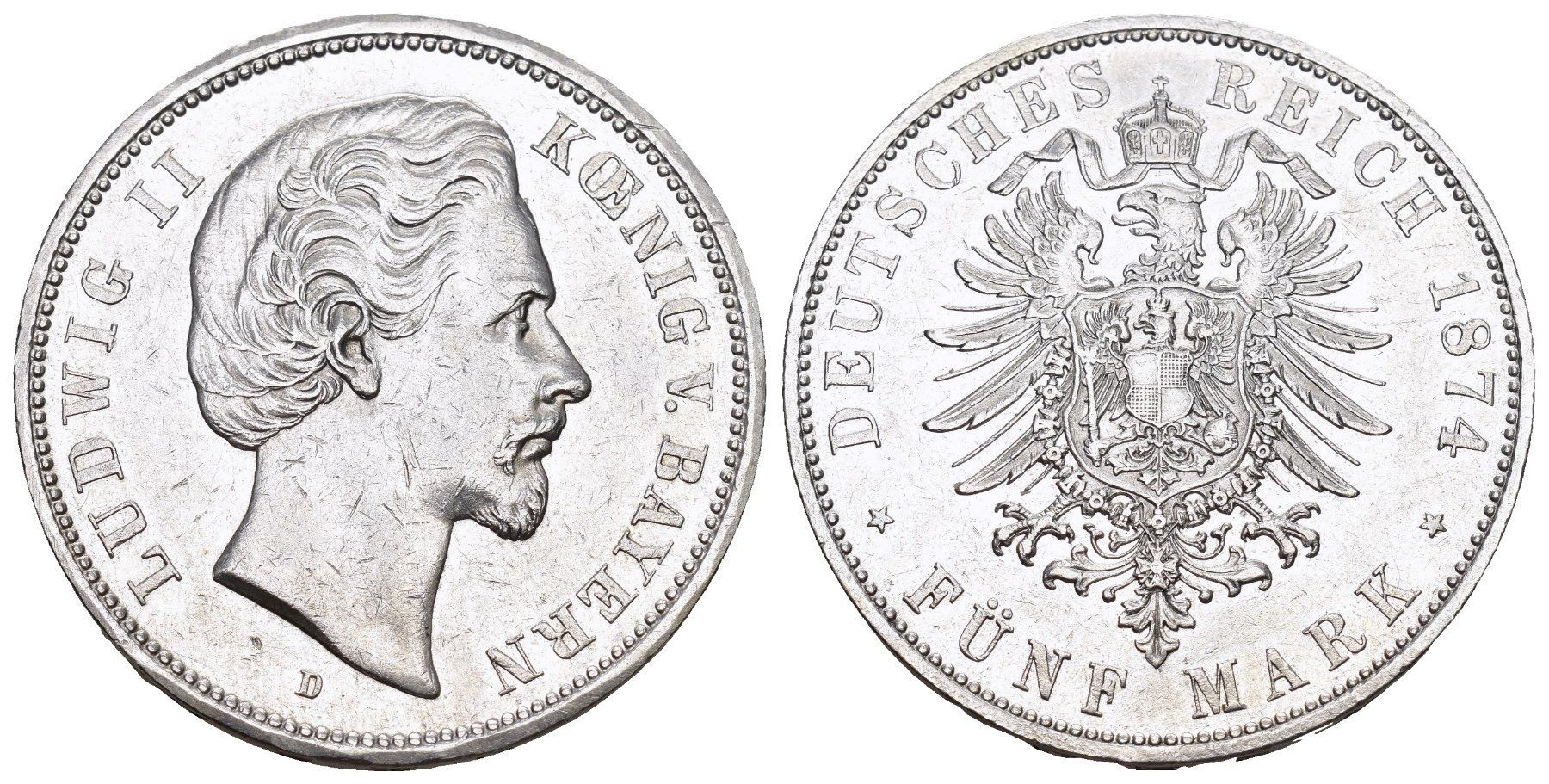 Tutti le monete: Bayern 1874 D – Usato da Bern venduto da numismatictops