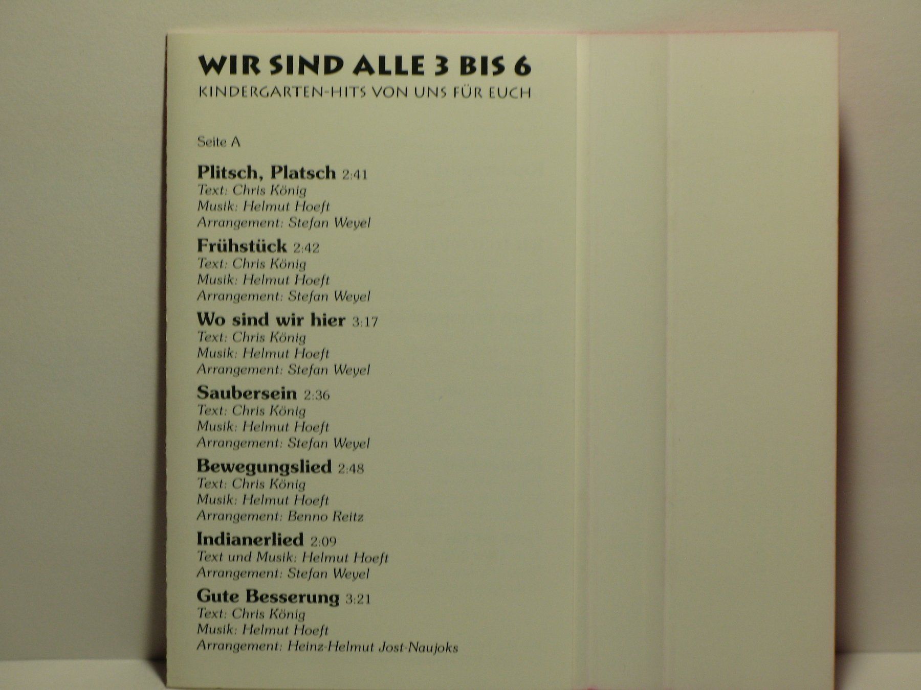 Kompaktkassetten: WIR SIND ALLE  3 - 6    Kindergarten  - Hits – Gebraucht aus Langnau i. E. von gf2_29jt 1