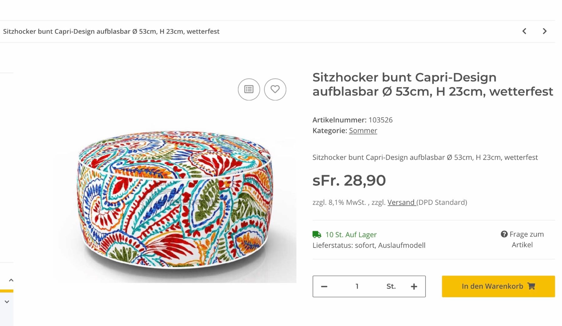 Sgabelli: Aufblasbares Pouf/Sitzhocker, In + Outdoor – Nuovo (secondo la descrizione) da Thun venduto da craftswoman 3