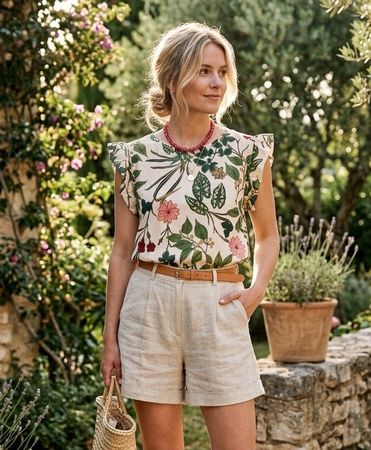 Hübsche & stylische Bluse Gr.M -S aus 100% Cotton