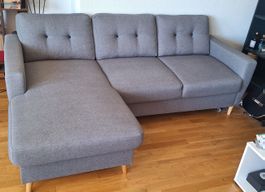 Graues Ecksofa Schlafsofa, grau, Stauraum 2,2x1,45x0,85m