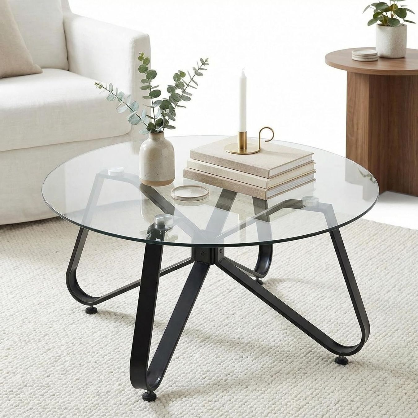 Tavoli: Couchtisch Glas rund Wohnzimmertisch Beistelltisch modern – Nuovo e nell'imballaggio originale da Wittenbach venduto da SELVARO
