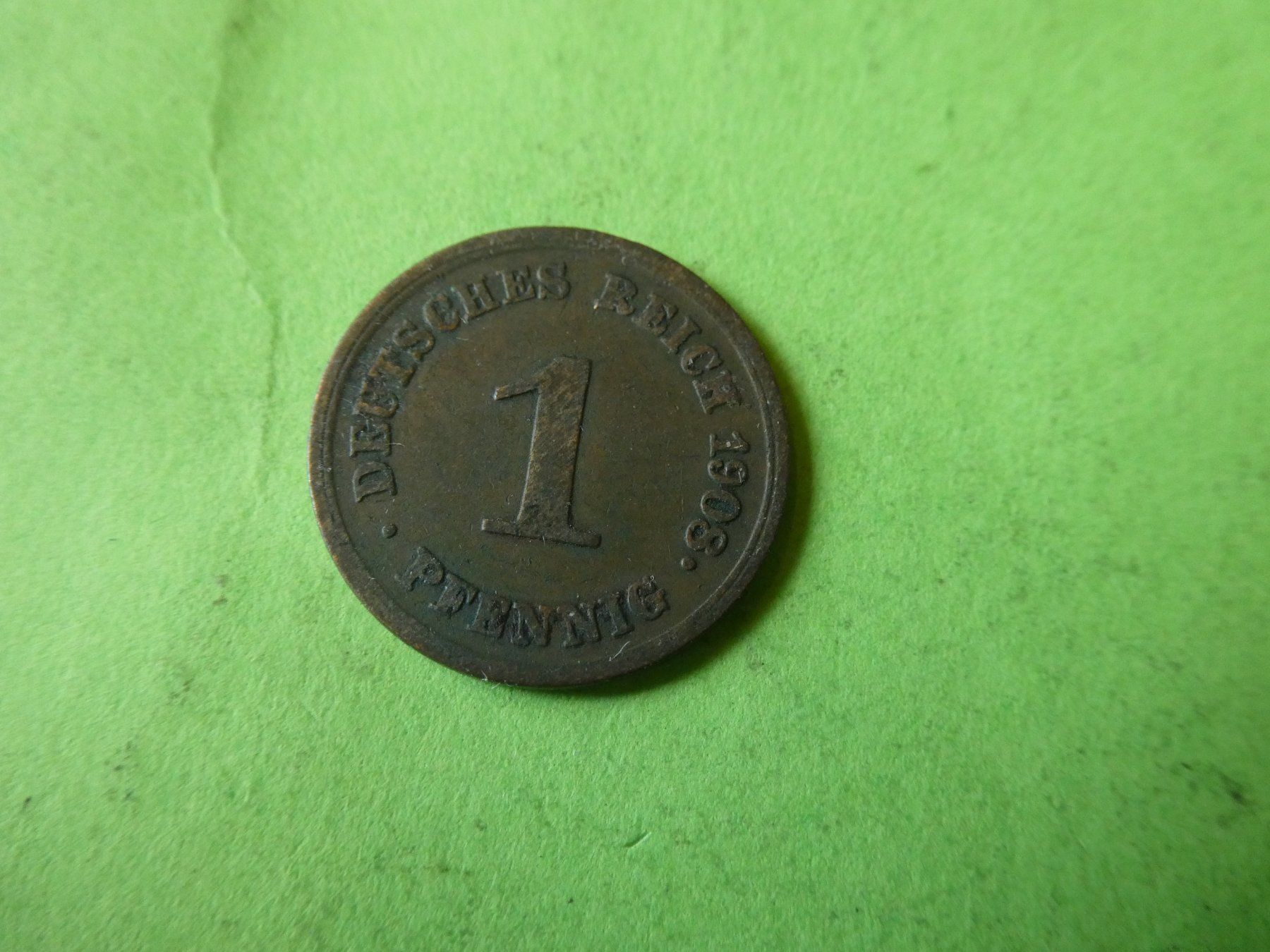 Alle Münzen: Dt. Reich 1908 E, 1 Pfennig – Gebraucht aus Hinterforst von Rohusri