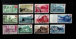 PRO PATRIA 1947-1949 TIMBRES OBLITÉRÉS. SBK 80.50 /T512