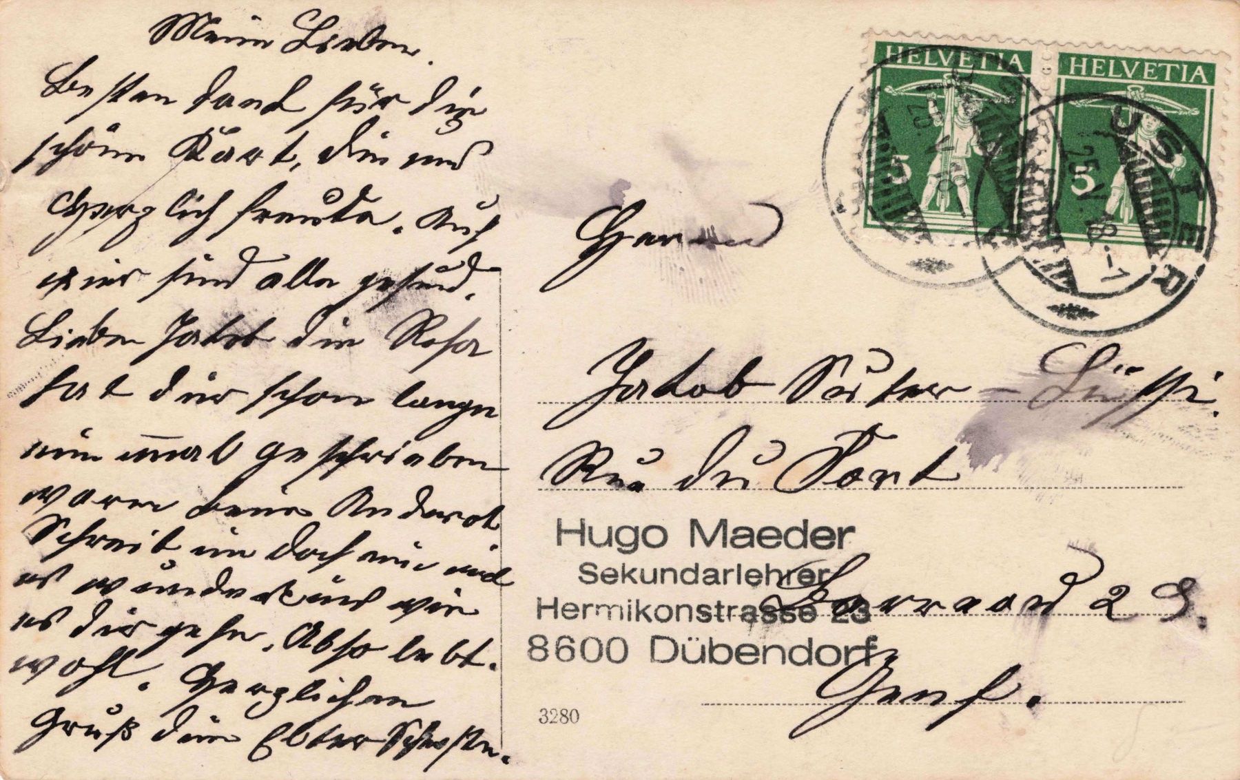 Cartoline postali: Uster – Usato da Biasca venduto da Blenio71 1