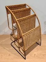 50/60er-Jahre Wicker Zeitungsständer Jacques Adnet France
